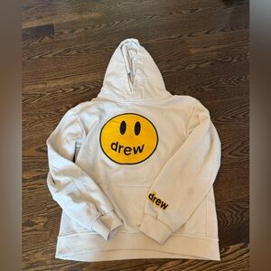 Drew House Beige Hoodie with Yellow Smiley House of Drew